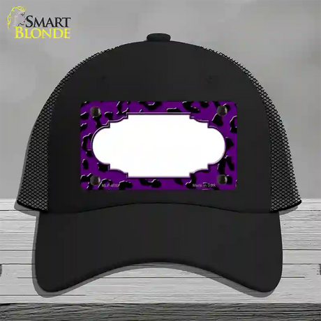 Purple Black Cheetah Scallop Novelty License Plate Hat Mesh / Black