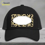 Gold Black Cheetah Scallop Novelty License Plate Hat Mesh / Black