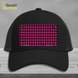 Pink Black Houndstooth Novelty License Plate Hat Mesh / Black