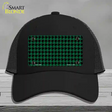 Green Black Houndstooth Novelty License Plate Hat Mesh / Black