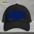 Blue Black Houndstooth Novelty License Plate Hat Mesh / Black