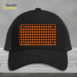 Orange Black Houndstooth Novelty License Plate Hat Mesh / Black