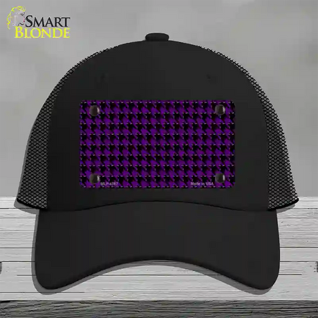 Purple Black Houndstooth Novelty License Plate Hat Mesh / Black