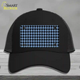 Light Blue Black Houndstooth Novelty License Plate Hat Mesh / Black