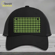 Lime Green Black Houndstooth Novelty License Plate Hat Mesh / Black