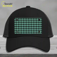 Mint Black Houndstooth Novelty License Plate Hat Mesh / Black