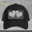 Grey Black Houndstooth Grey Center Hearts Novelty License Plate Hat Mesh / Black