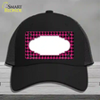 Pink Black Houndstooth Scallop Center Novelty License Plate Hat Mesh / Black