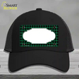 Green Black Houndstooth Scallop Center Novelty License Plate Hat Mesh / Black