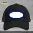 Blue Black Houndstooth Scallop Center Novelty License Plate Hat Mesh / Black