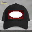 Red Black Houndstooth Scallop Center Novelty License Plate Hat Mesh / Black