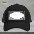 Grey Black Houndstooth Scallop Center Novelty License Plate Hat Mesh / Black