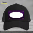 Purple Black Houndstooth Scallop Center Novelty License Plate Hat Mesh / Black