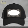 Tan Black Houndstooth Scallop Center Novelty License Plate Hat Mesh / Black