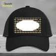 Gold Black Houndstooth Scallop Center Novelty License Plate Hat Mesh / Black