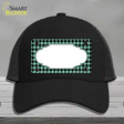 Mint Black Houndstooth Scallop Center Novelty License Plate Hat Mesh / Black