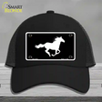 Running Horse Novelty License Plate Hat Mesh / Black