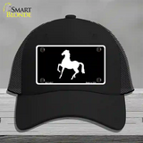 Horse Prancing Novelty License Plate Hat Mesh / Black