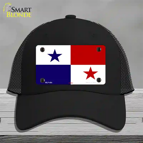 Panama Flag Novelty License Plate Hat Mesh / Black