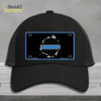 Thin Blue Line Bullet Hole Novelty License Plate Hat Mesh / Black