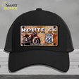 Route 66 Mother Road Motorcycle Novelty License Plate Hat Mesh / Black