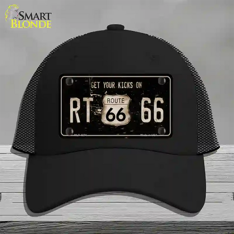 Route 66 Get Your Kicks Novelty License Plate Hat Mesh / Black