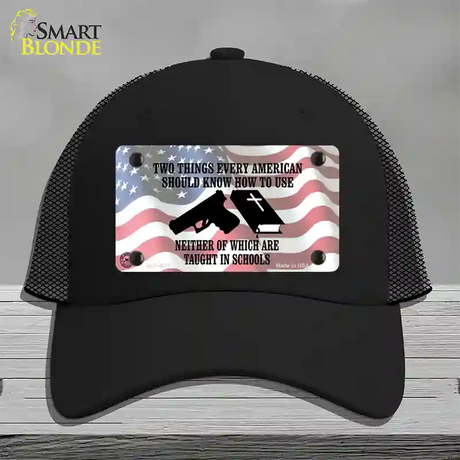 Every American Should Know Novelty License Plate Hat Mesh / Black