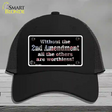 Without 2nd Amendment Novelty License Plate Hat Mesh / Black