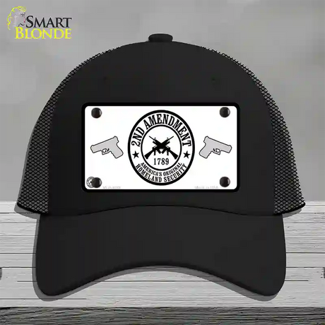 2nd Amendment Novelty License Plate Hat Mesh / Black