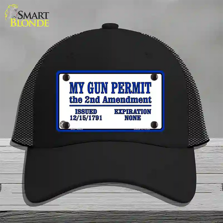 My Gun Permit Novelty License Plate Hat Mesh / Black