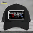 Stop A Bad Man Novelty License Plate Hat Mesh / Black