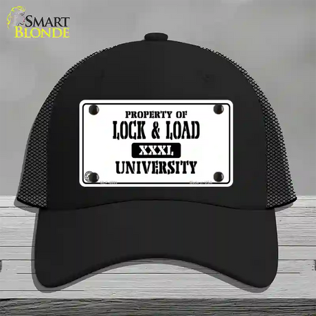 Lock And Load Novelty License Plate Hat Mesh / Black