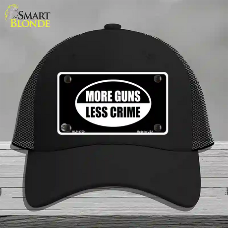 More Guns Less Crime Novelty License Plate Hat Mesh / Black