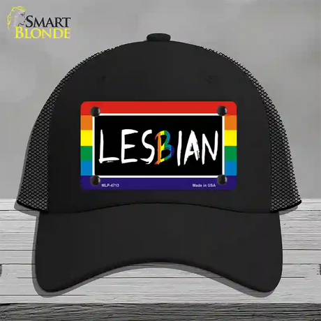 Lesbian Novelty License Plate Hat Mesh / Black