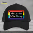 When Can I Vote Novelty License Plate Hat Mesh / Black