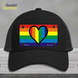 Rainbow Heart Novelty License Plate Hat Mesh / Black