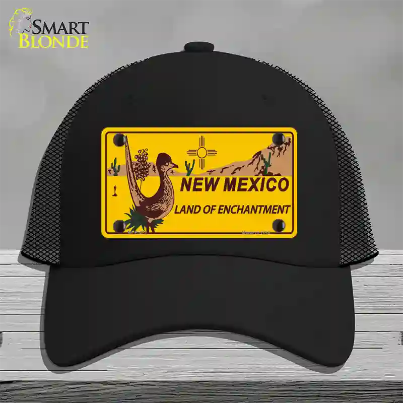 Roadrunner New Mexico Novelty License Plate Hat Mesh / Black