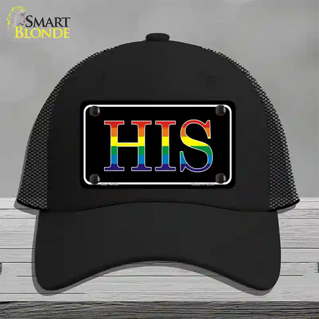 His Rainbow Novelty License Plate Hat Mesh / Black