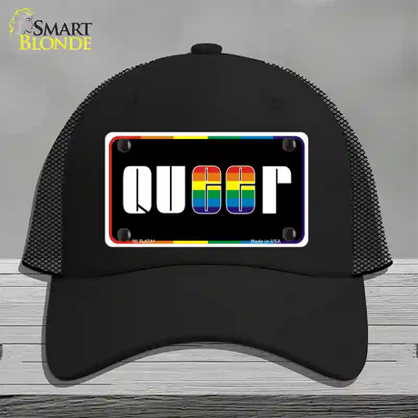 Queer Novelty License Plate Hat Mesh / Black