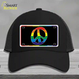 Peace Sign Novelty License Plate Hat Mesh / Black