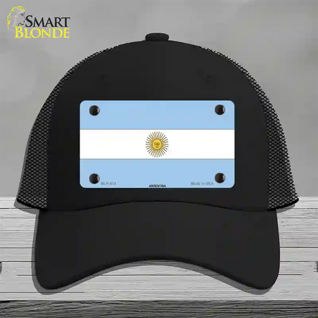 Argentina Flag Novelty License Plate Hat Mesh / Black