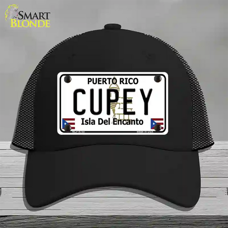 Cupey Puerto Rico Novelty License Plate Hat Mesh / Black