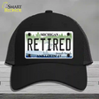 Retired Michigan State Novelty License Plate Hat Mesh / Black