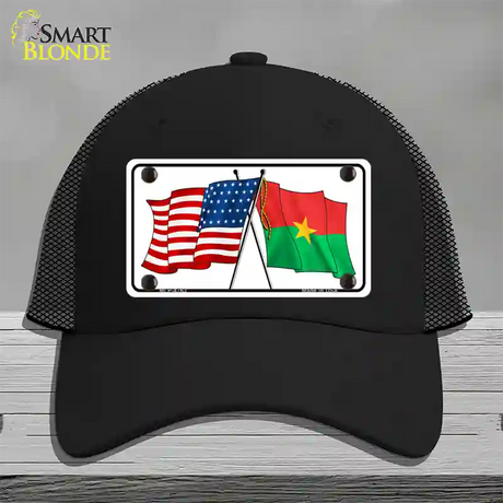 United States Burkina Faso Crossed Flags Novelty License Plate Hat Sign Mesh / Black