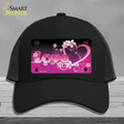 Love Heart And Flowers Novelty License Plate Hat Mesh / Black