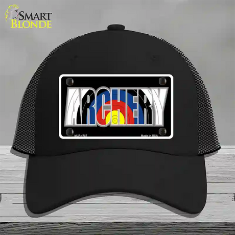 Archery Novelty License Plate Hat Mesh / Black