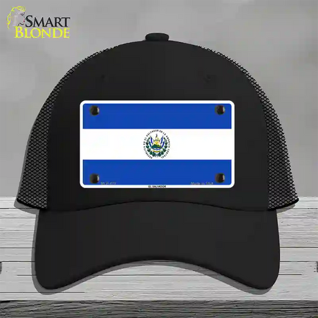 El Salvador Flag Novelty License Plate Hat Mesh / Black