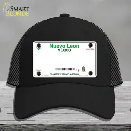 Nuevo Leon Mexico Blank Novelty License Plate Hat Mesh / Black