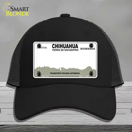 Chihuahua Mexico Novelty License Plate Hat Mesh / Black