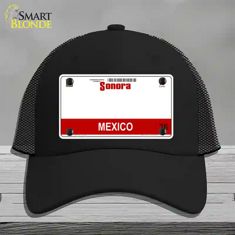 Sonora Mexico Novelty License Plate Hat Mesh / Black